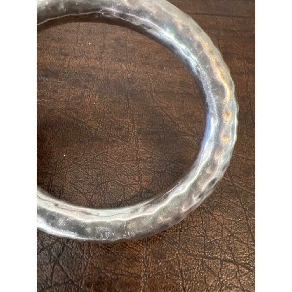 SILPADA Sterling Silver HEAVY Hammered OVAL CHUNKY BANGLE Bracelet .925 - Picture 7 of 12
